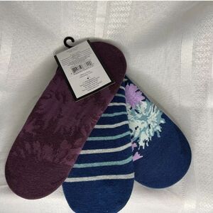 🆕🧦Vera Bradley Navy Floral, Striped and Purple - Low Cut Liner 3 Pk